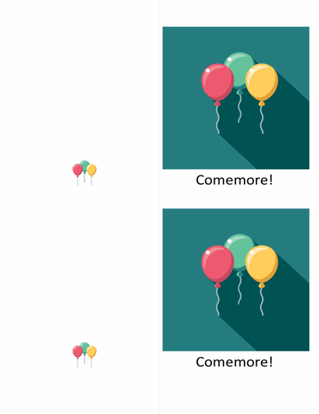 Cartão de comemoração com balão