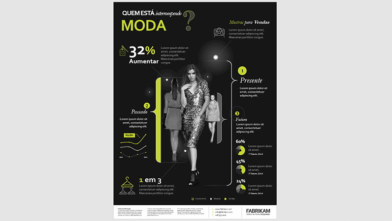 Pôster de infográficos de moda