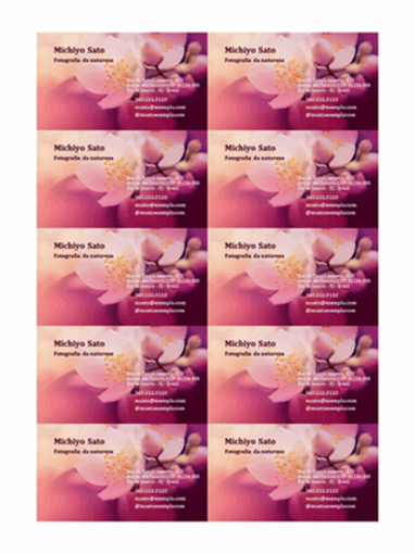 Cartões de visita (foto da flor)