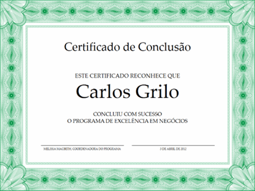 Certificado de Conclusão (verde)