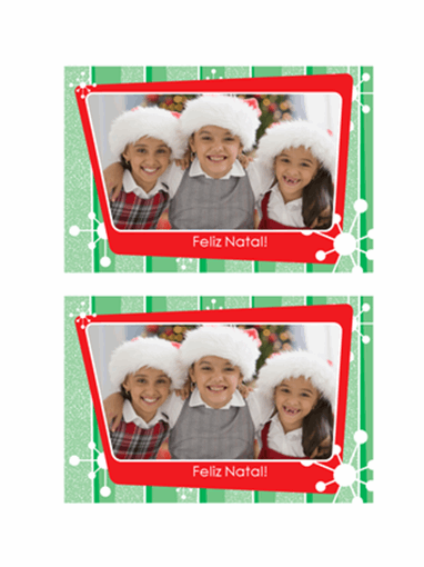 Cartão de foto de Natal (listras verdes, moldura de foto vermelha) Cartão de foto de Natal (listras verdes, moldura de foto vermelha)