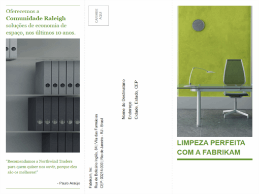 Folheto empresarial de três dobras (design verde, preto)