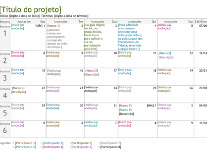 Cronograma de planejamento de projeto