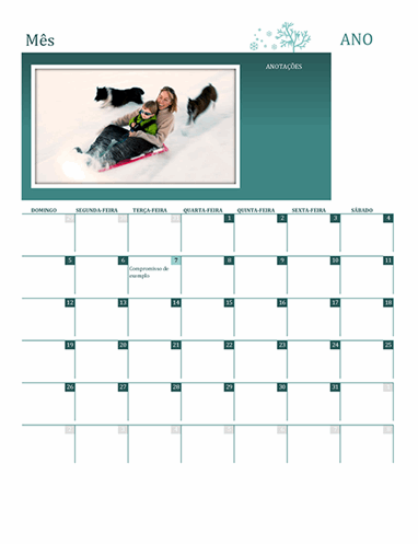 Calendário da família sazonal (qualquer ano, dom-sáb) Calendário da família sazonal (qualquer ano, dom-sáb)