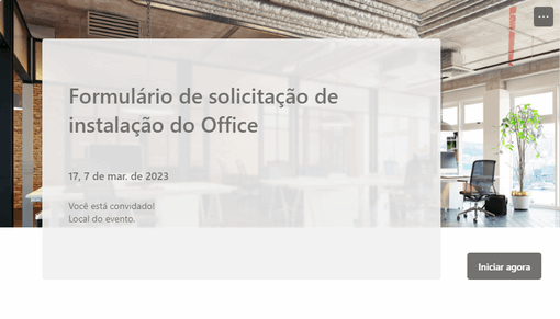 Formulário de solicitação de instalação do Office