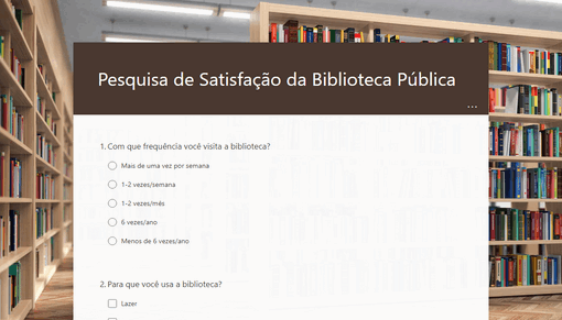 Pesquisa de satisfação de biblioteca pública