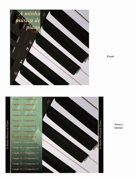 Capa interior de CD (modelo de música de piano)