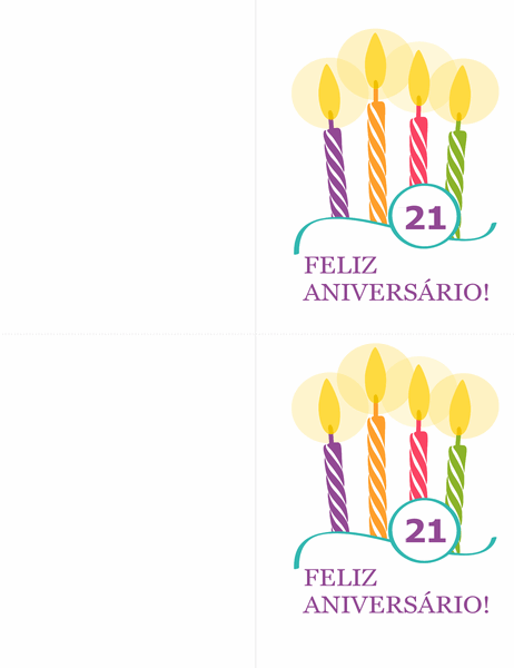 Cartões de aniversário importante (2 por página, compatível com o modelo Avery 8315)