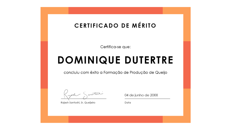 Certificado de mérito (azul) Certificado de mérito (azul)