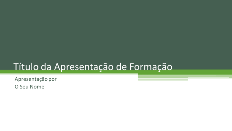 Apresentação de formação Apresentação de formação