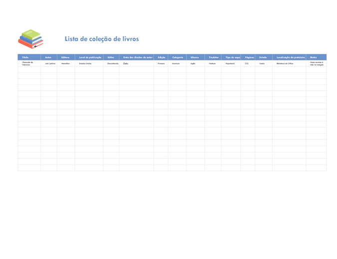 Lista de coleção de livros Lista de coleção de livros