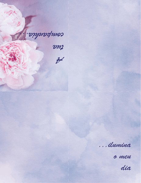 Cartão de Romance (com rosa, dobrado em quatro)