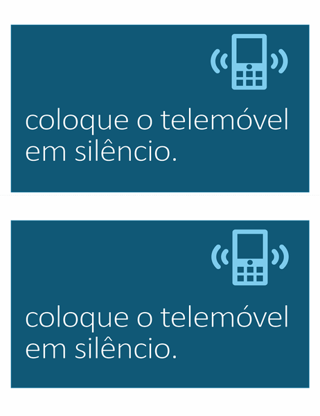Aviso para colocar o telemóvel no silêncio (2 por página)