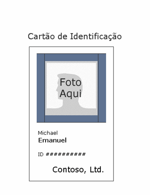 Cartão de identificação do empregado (vertical)