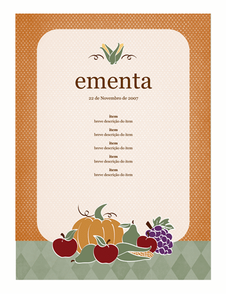 Ementa (desenho de colheitas)