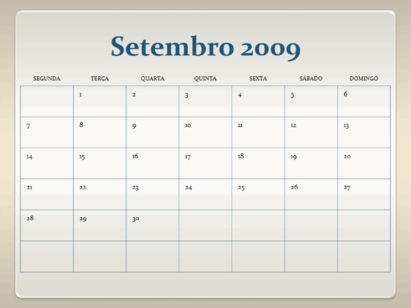 Calendário académico 2009-2010 (13 págs., Seg. - Dom.)
