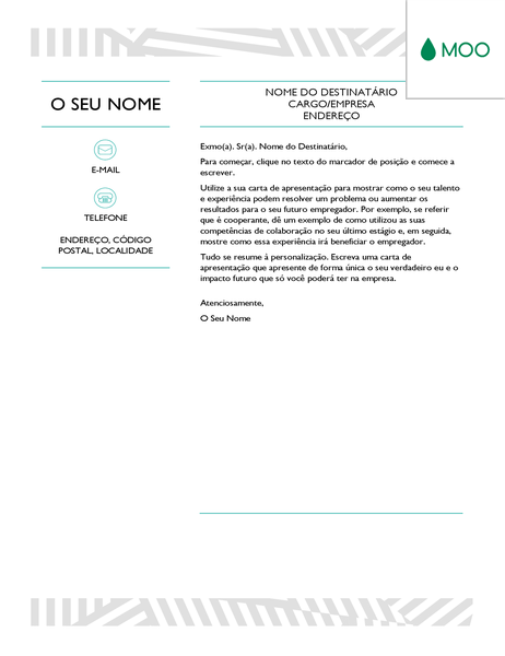 Carta de apresentação criativa, concebida pela MOO Carta de apresentação criativa, concebida pela MOO