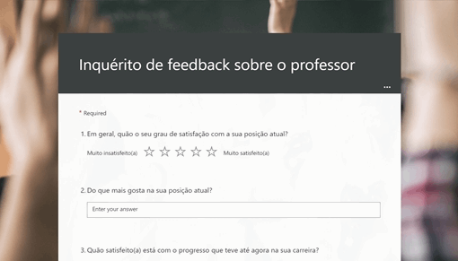 Inquérito de feedback sobre o professor
