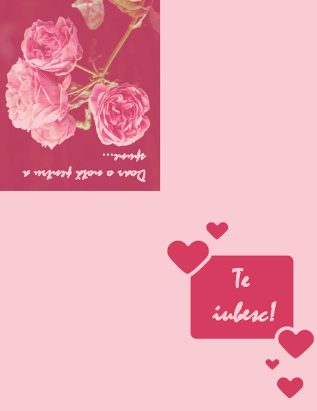 Felicitare romantică (pliată în patru) Felicitare romantică (pliată în patru)