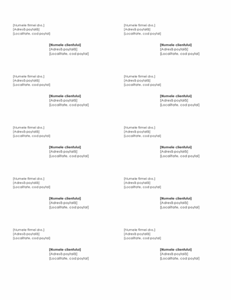 Etichete de expediere (proiectare cu linii simple, 10 pe pagină) Etichete de expediere (proiectare cu linii simple, 10 pe pagină)