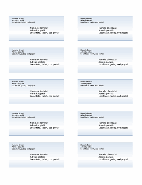 Etichete de livrare (proiectare Gradient albastru, 10 pe pagină) Etichete de livrare (proiectare Gradient albastru, 10 pe pagină)