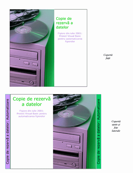 Inserții pentru carcasa CD-urilor cu copii de rezervă a datelor