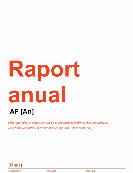 Raport anual (proiect roșu și negru)