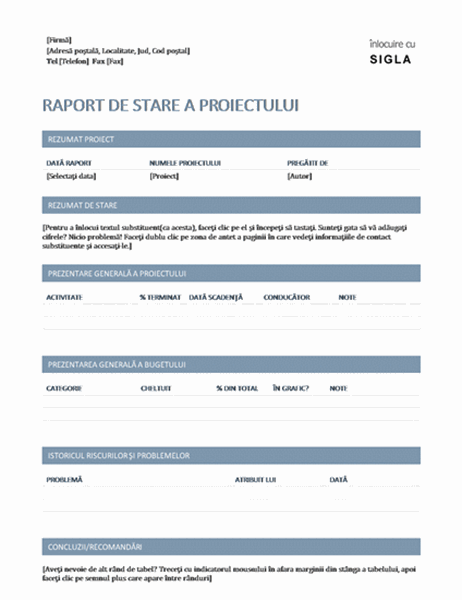 Raport stare proiect Raport stare proiect
