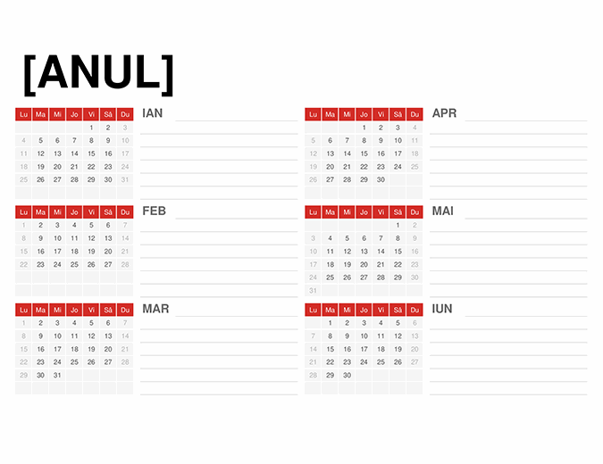 Calendar pentru orice an