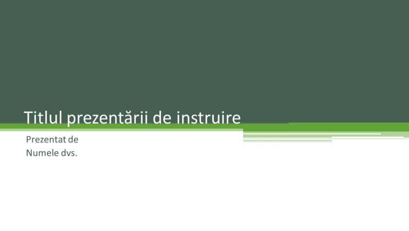 Prezentare de instruire Prezentare de instruire