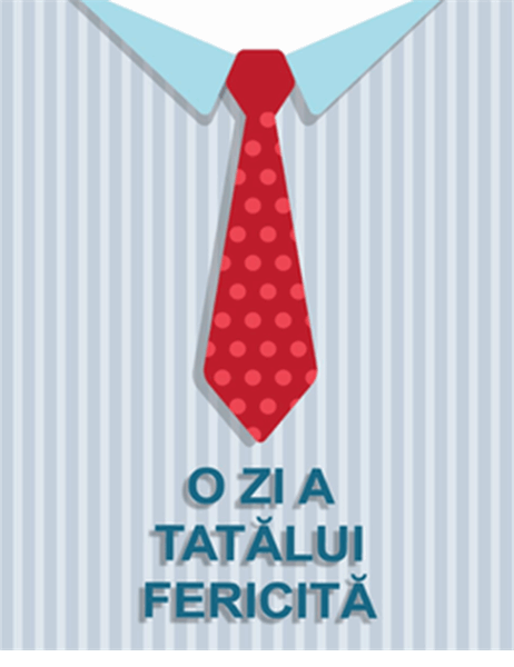 Felicitare cu cravată pentru ziua tatălui (pliată în patru)