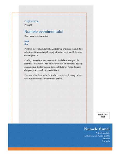 Fluturaș de eveniment generic Fluturaș de eveniment generic