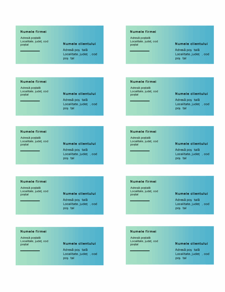Etichete de livrare (proiectare Gradient verde, 10 pe pagină, compatibile cu Avery 5163) Etichete de livrare (proiectare Gradient verde, 10 pe pagină, compatibile cu Avery 5163)
