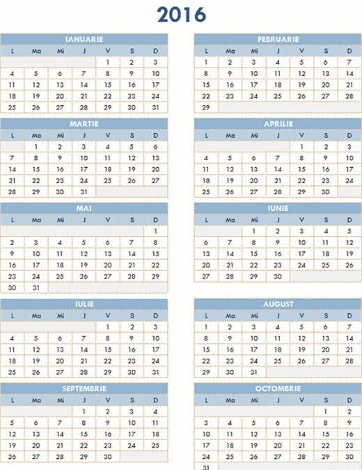 Calendar anual 2016-2025