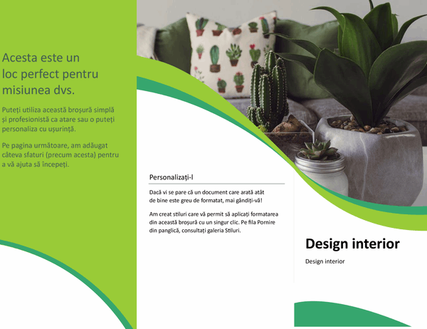 Broșură de design interior