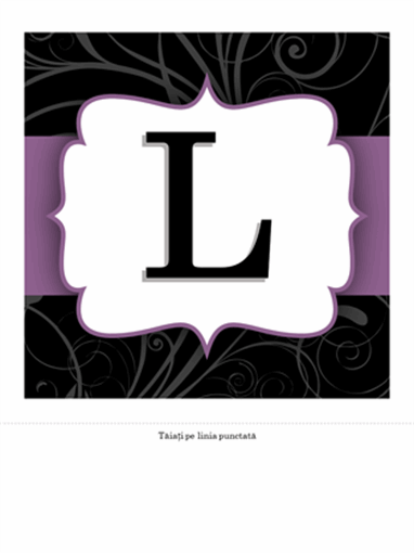Banner aniversar (proiectare cu panglică violetă)