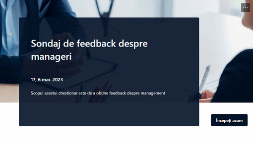 Sondaj de feedback despre manageri
