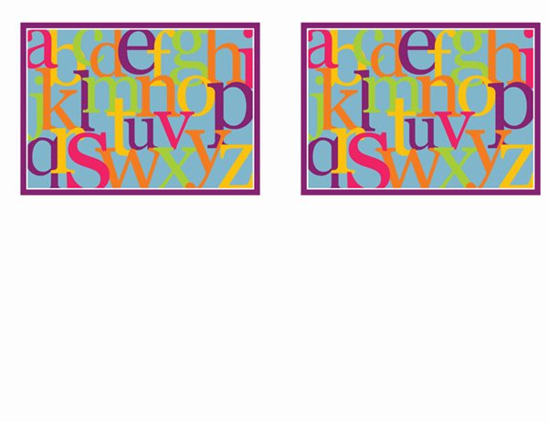 Карточки "Английский алфавит" (оборотная сторона; соответствует Avery 3263, 8387)