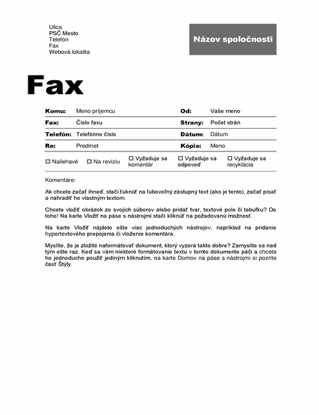 Titulná strana faxu (profesionálny návrh) Titulná strana faxu (profesionálny návrh)