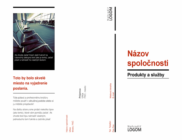 Trikrát preložená brožúra (červeno-čierna)