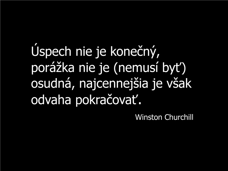 Snímka s výrokom Winstona Churchilla