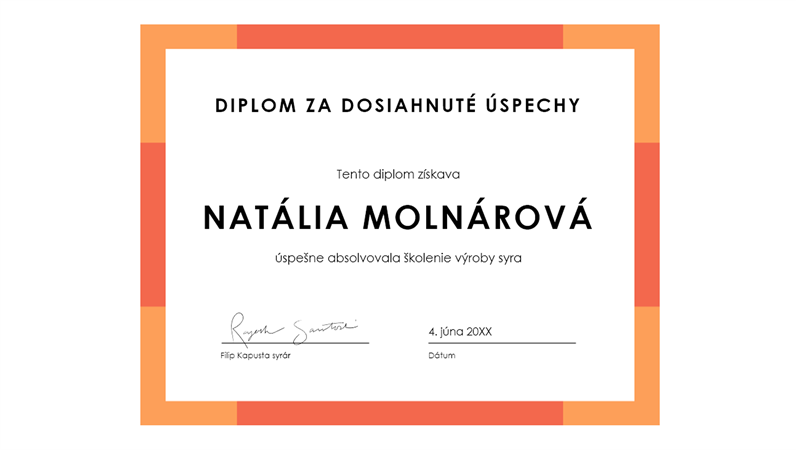 Diplom za dosiahnuté úspechy (modrý) Diplom za dosiahnuté úspechy (modrý)