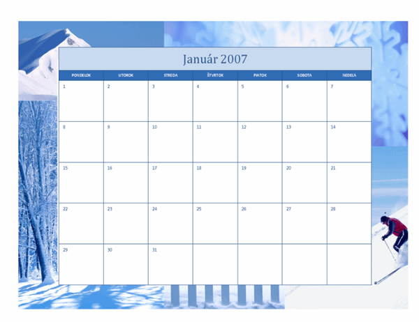 Kalendár na rok 2007 (12-stranový, dizajn ročných období)