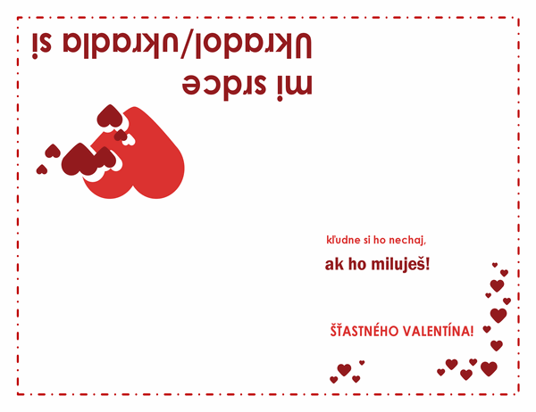 Pohľadnica ku Dňu svätého Valentína (motív srdca, zložená na štvrtiny) Pohľadnica ku Dňu svätého Valentína (motív srdca, zložená na štvrtiny)