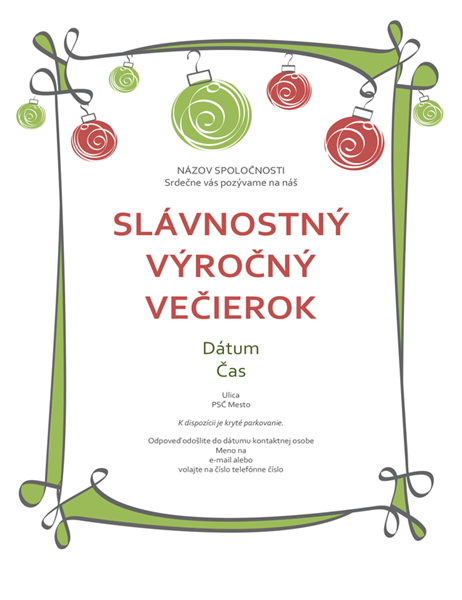 Pozvánka na sviatočnú oslavu s ozdobami a zakrúteným orámovaním (neformálny návrh) Pozvánka na sviatočnú oslavu s ozdobami a zakrúteným orámovaním (neformálny návrh)
