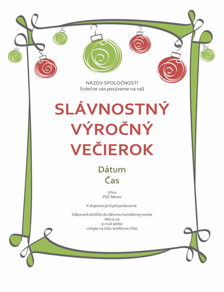 Pozvánka na sviatočnú oslavu s ozdobami a zakrúteným orámovaním (neformálny návrh) Pozvánka na sviatočnú oslavu s ozdobami a zakrúteným orámovaním (neformálny návrh)