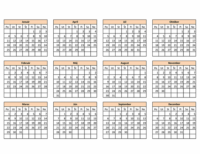 Tvorca kalendára (ľubovoľný rok)