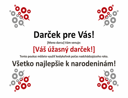 Darčekový poukaz Darčekový poukaz