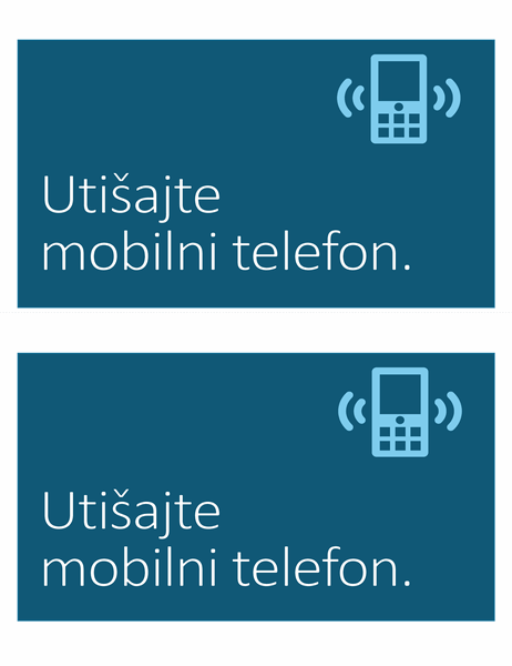 Znak za prepoved uporabe mobilnega telefona (2 na stran)