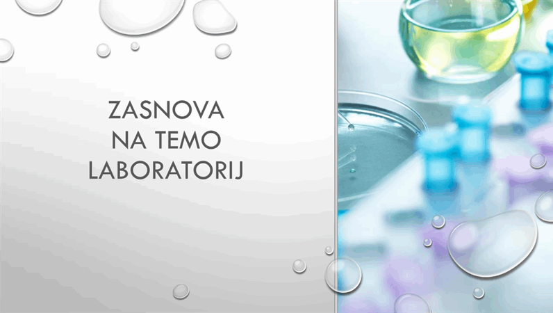 Načrt s podobami kapljic v laboratoriju Načrt s podobami kapljic v laboratoriju